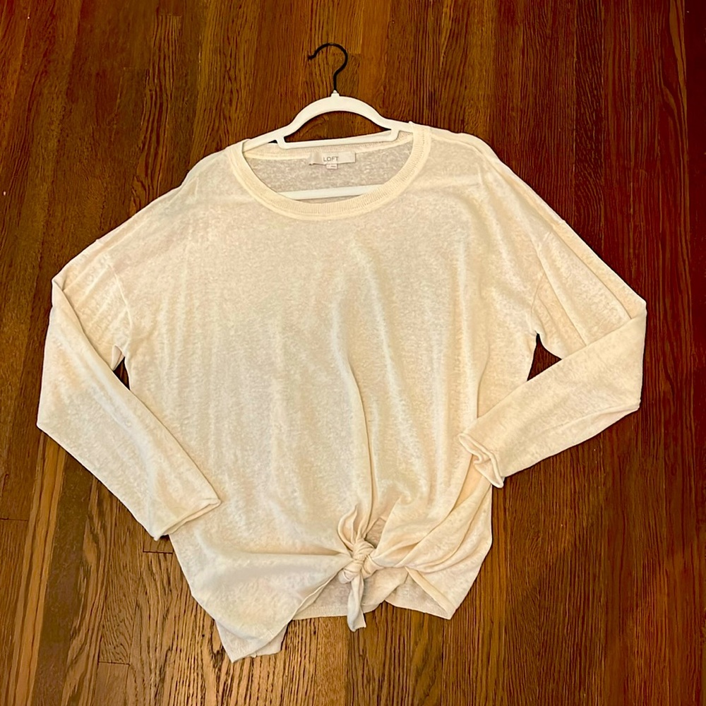Loft long sleeve cream color sweater Sz Large